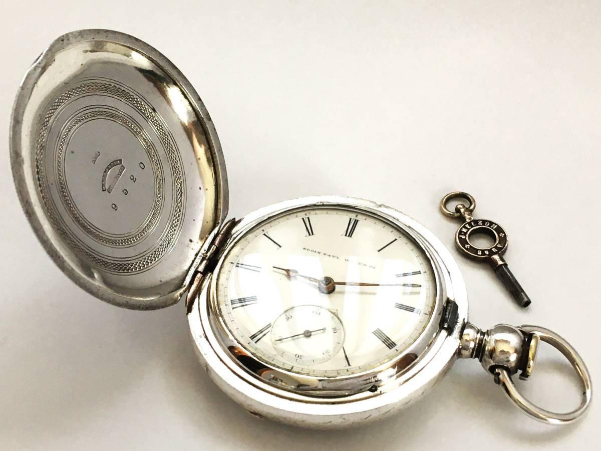 1873年製◆ELGIN J.T.Ryerson 銀無垢COIN大型フルハンター 鍵巻き 大型18S 7石 Gr,55 エルジン大型懐中時計◆_画像2