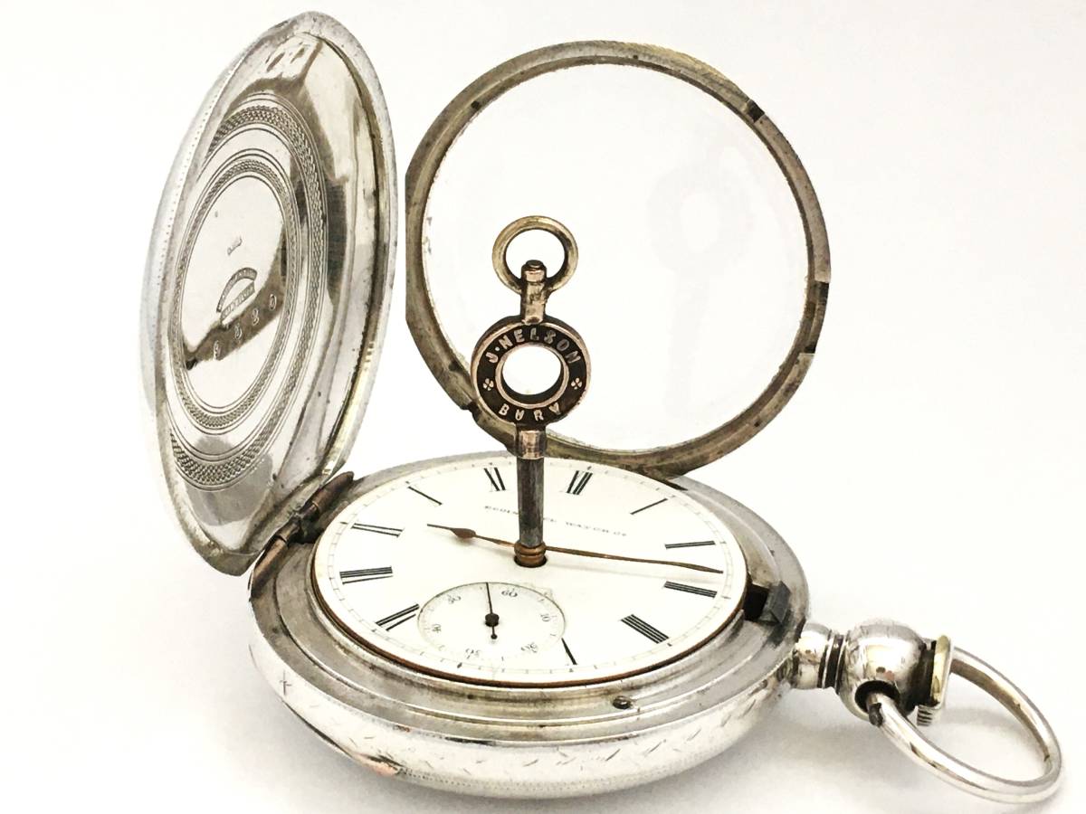 1873年製◆ELGIN J.T.Ryerson 銀無垢COIN大型フルハンター 鍵巻き 大型18S 7石 Gr,55 エルジン大型懐中時計◆_画像3