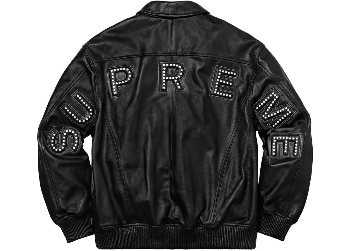 supreme シュプリーム Studded Arc Logo Leather Jacket スタッズ 