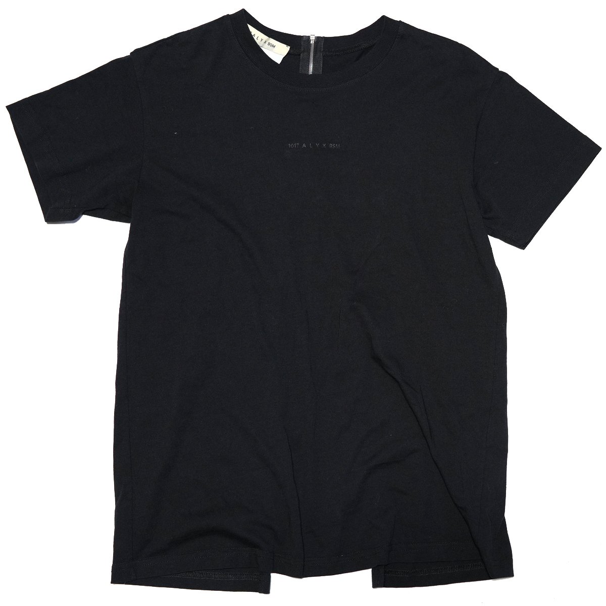アリクス ALYX バック ジップ ファスナー 半袖 Tシャツ カットソー 黒 ブラック ロゴ XS