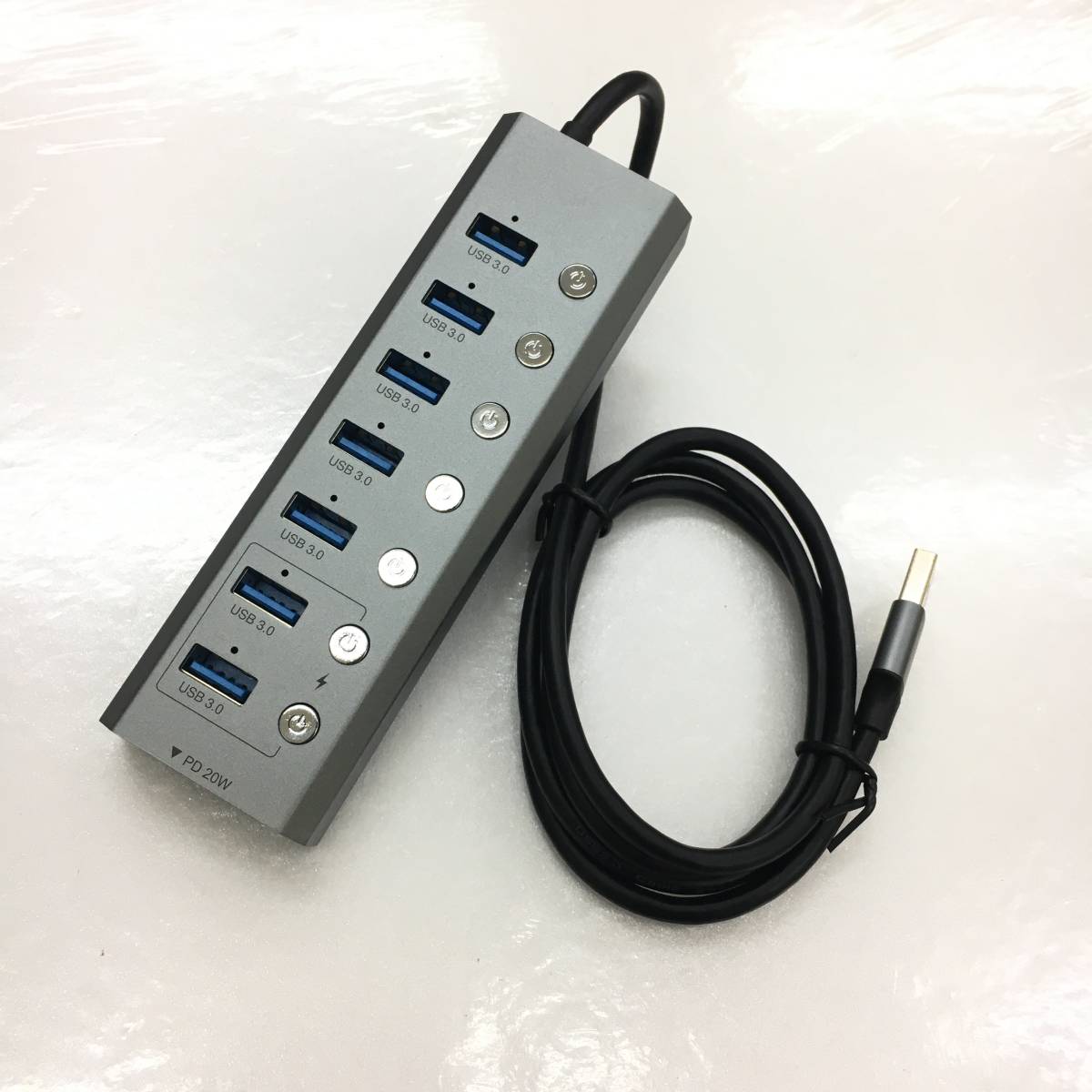 【1円オークション】 Elecife USB ハブ 8IN1 USB 3.0 Hub 7ポート+ 1USB C PD急速充電ポート 5Gbps高速 USB拡張 TS01A001989_画像3