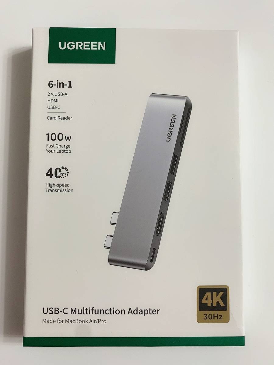 【1円オークション】USB Cハブ MacBook Pro Air専用 6-in-2 USB-C変換アダプター 4K HDMIを搭載した SD/TFカードリーダー ME01G91_画像1