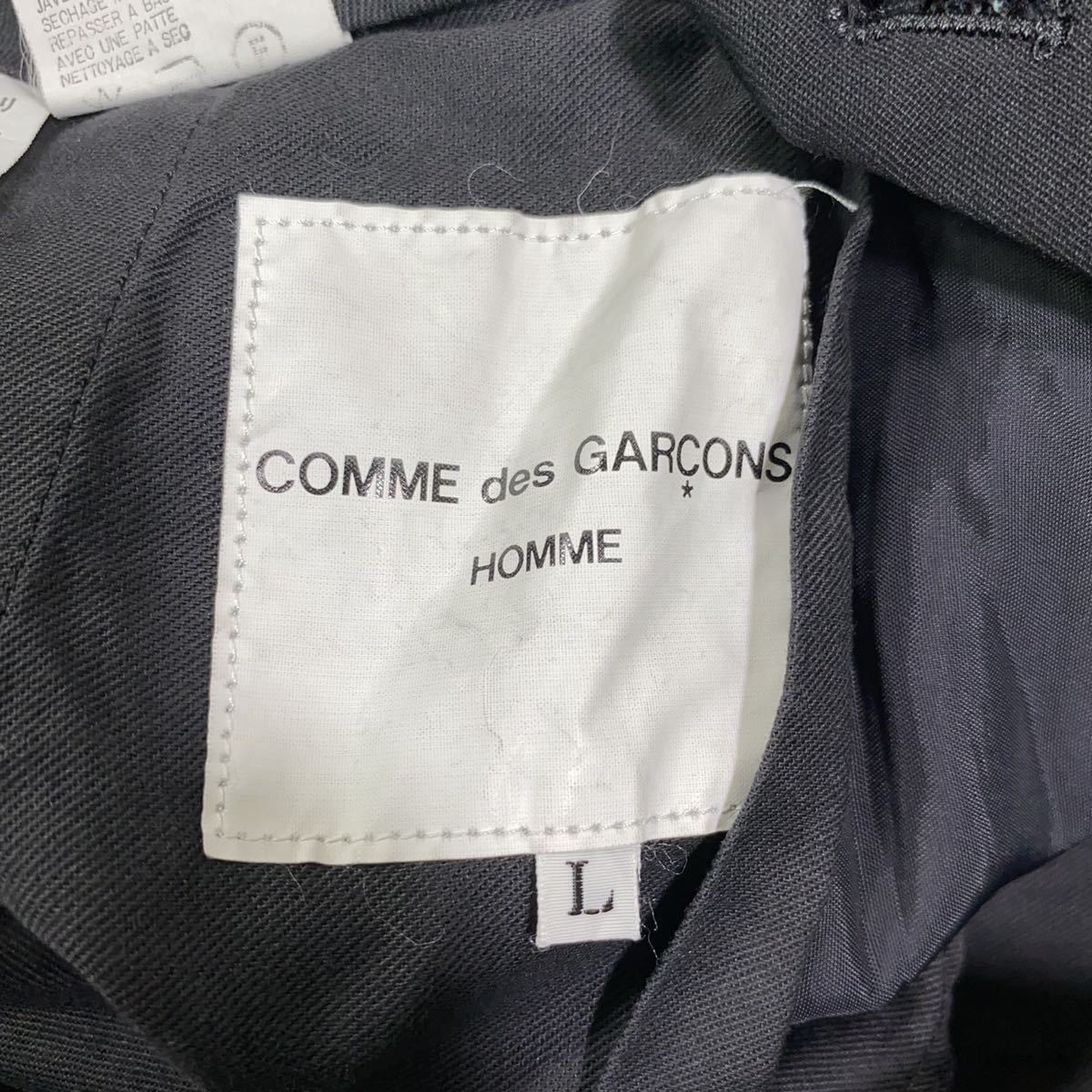 希少　COMME des GARCONS HOMME コムデギャルソンオム■90s AD1996 田中オム■ウールギャバ■ワイド ストレート パンツ■セットアップ可7_画像3