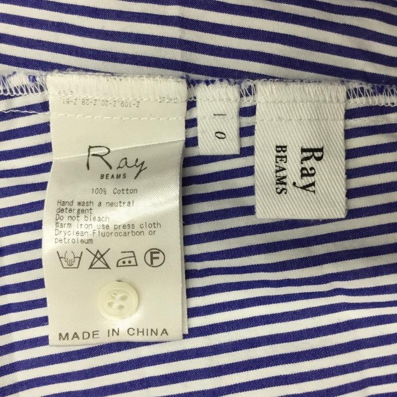 Ray BEAMS 0 レイビームス シャツ、ブラウス 半袖 Shirt Blouse 白 / ホワイト / X 青 / ブルー / 10092256_画像8