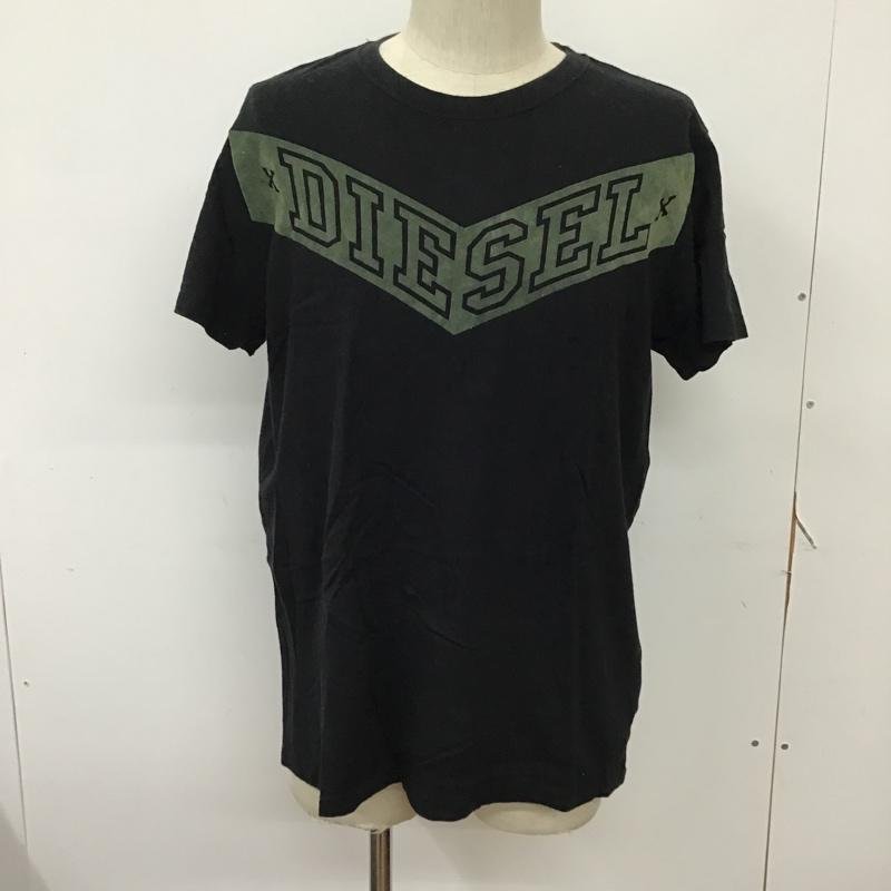 DIESEL L ディーゼル Tシャツ 半袖 フロッキープリント T Shirt 黒 / ブラック / X カーキ / カーキ / 10092888_画像1