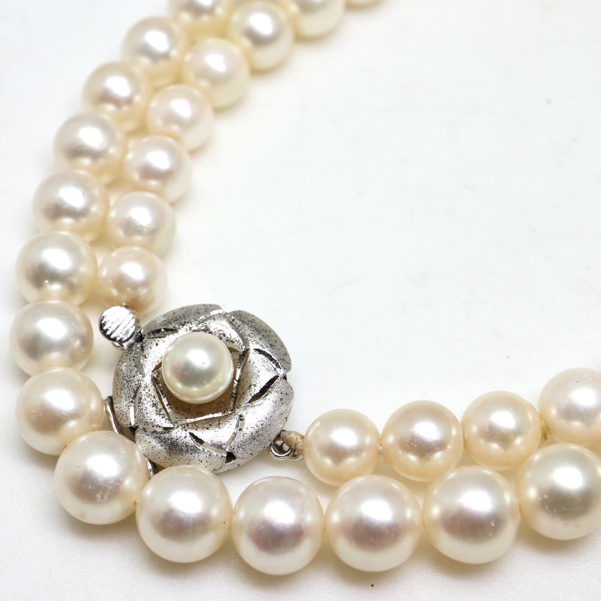 ●アコヤ本真珠ネックレス●d 35.6g 50cm 6.5-7.5mm珠 パール pearl necklaces silver ジュエリー DA0/DA0_画像1