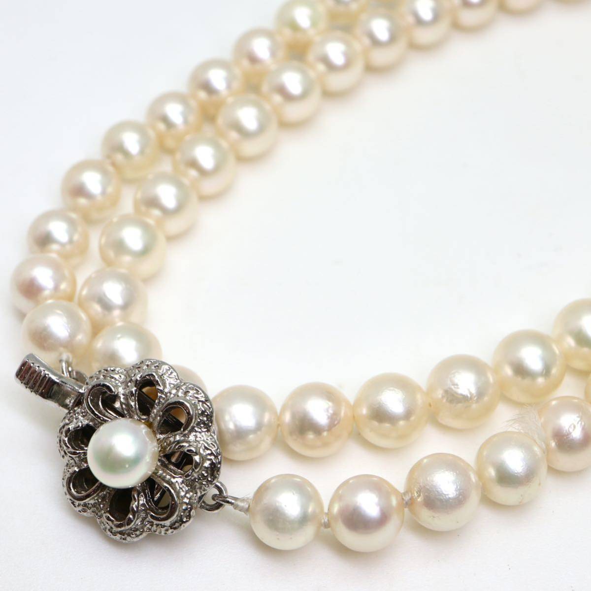 ●アコヤ本真珠ネックレス●d 21.0g 44cm 6.0-6.5mm珠 パール pearl necklaces silver ジュエリー DC0/EA0_画像1