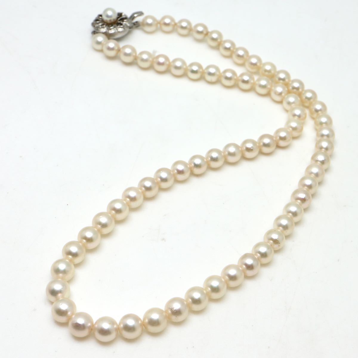 ●アコヤ本真珠ネックレス●d 21.0g 44cm 6.0-6.5mm珠 パール pearl necklaces silver ジュエリー DC0/EA0_画像7