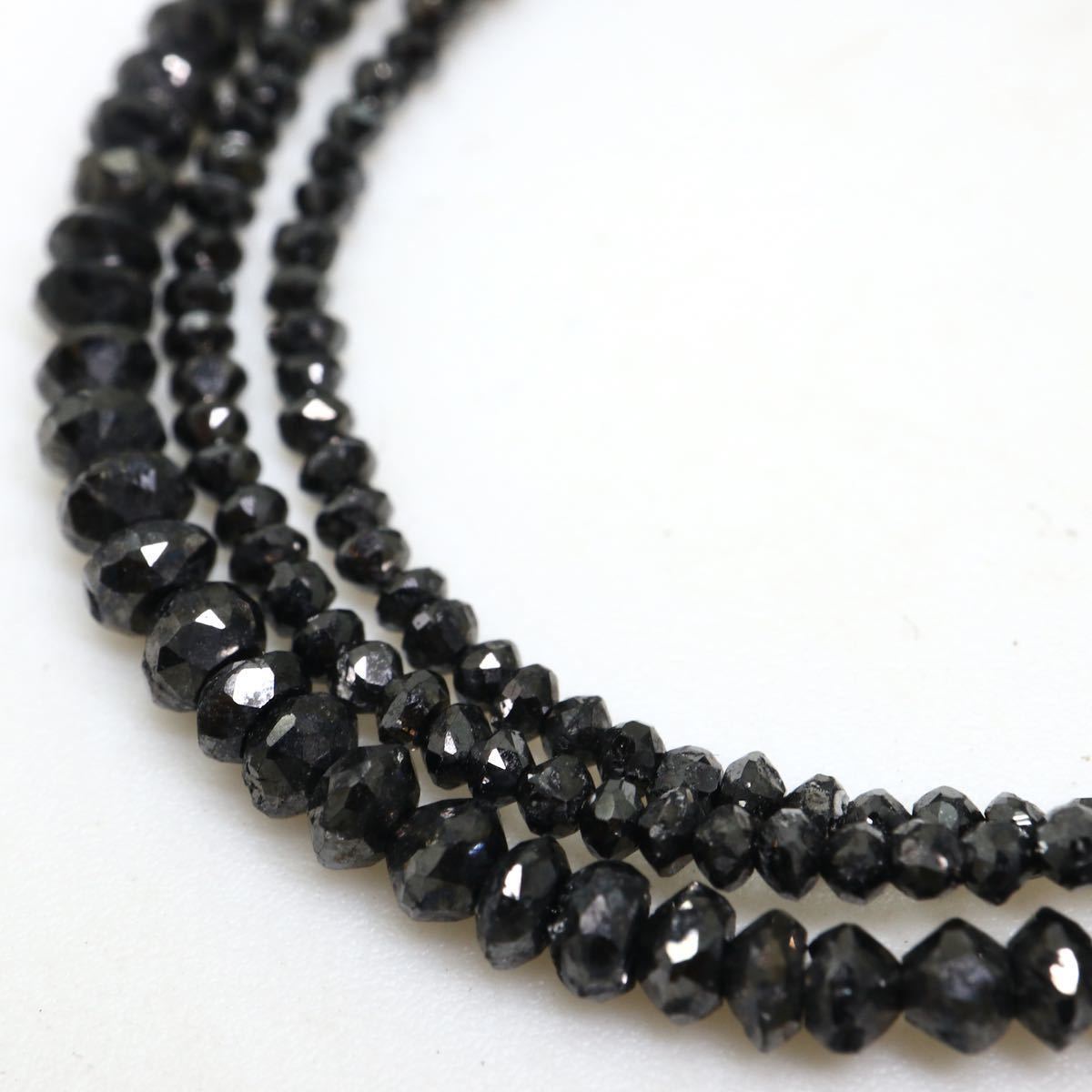 ●K18WG 天然ブラックダイヤモンドネックレス●d 20.02ct 4.8g 46cm sapphire necklace silver ジュエリー DG8/EA_画像4