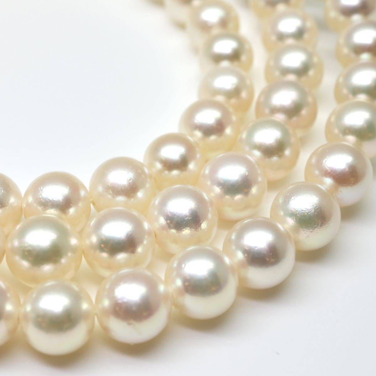 鑑別付き!!●アコヤ本真珠ロングネックレス●d 41.9g 64cm 6.5-7.0mm珠 パール pearl necklaces silver ジュエリー DH9/EB6_画像4