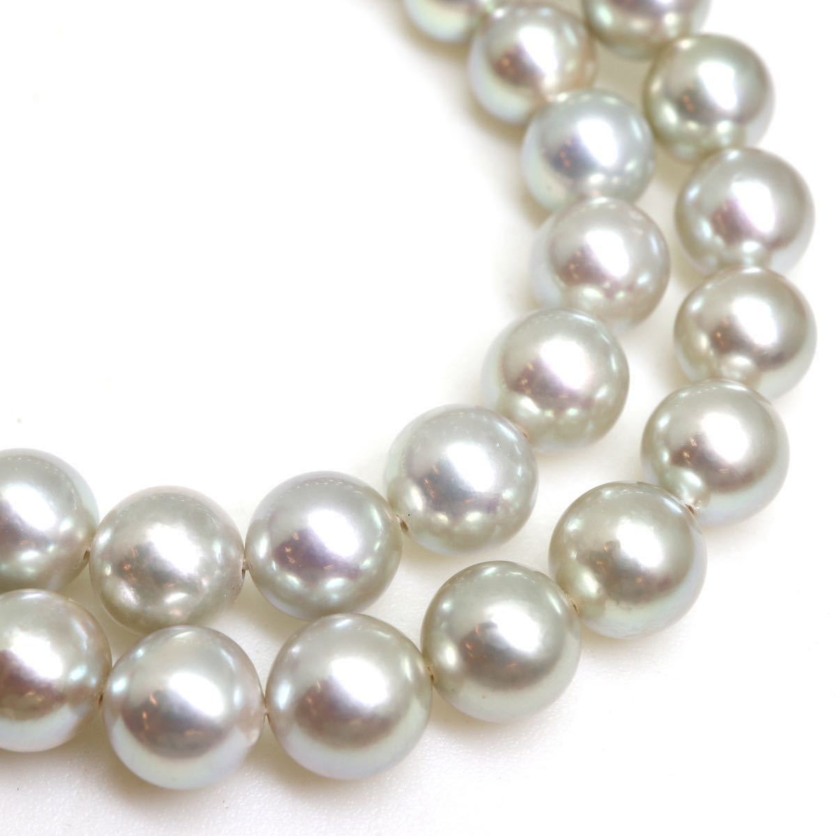 鑑別付き!!●アコヤ本真珠ネックレス●d 32.4g 43cm 7.0-7.5mm珠 パール pearl necklaces silver ジュエリー EA1/EB6_画像4