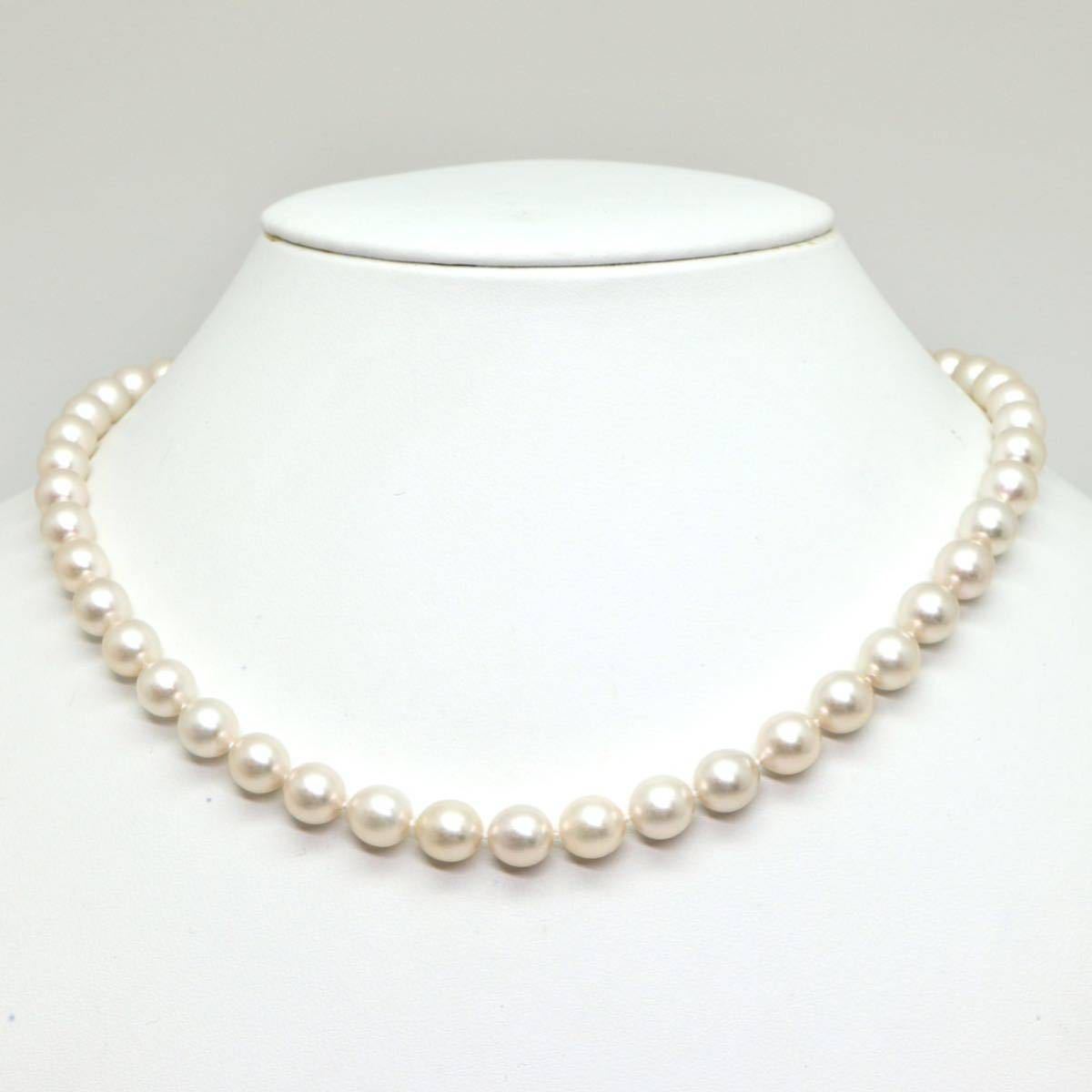●アコヤ本真珠ネックレス●d 34.8g 45cm 7.5-8.0mm珠 パール pearl necklaces silver ジュエリー DC0/EA3_画像2