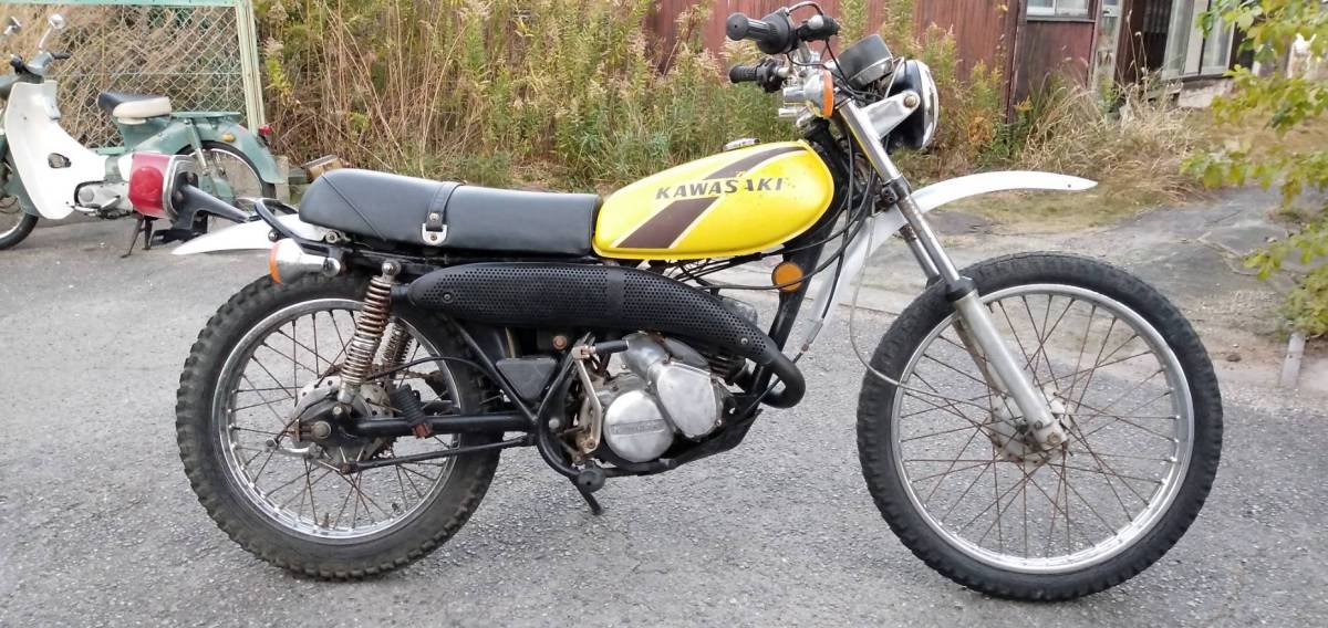 カワサキ KE125 KS125 2スト 75年 当時物 実働 希少 125TR TR KS KE KM AT TS トレールボス ボブキャット バイソンの画像1