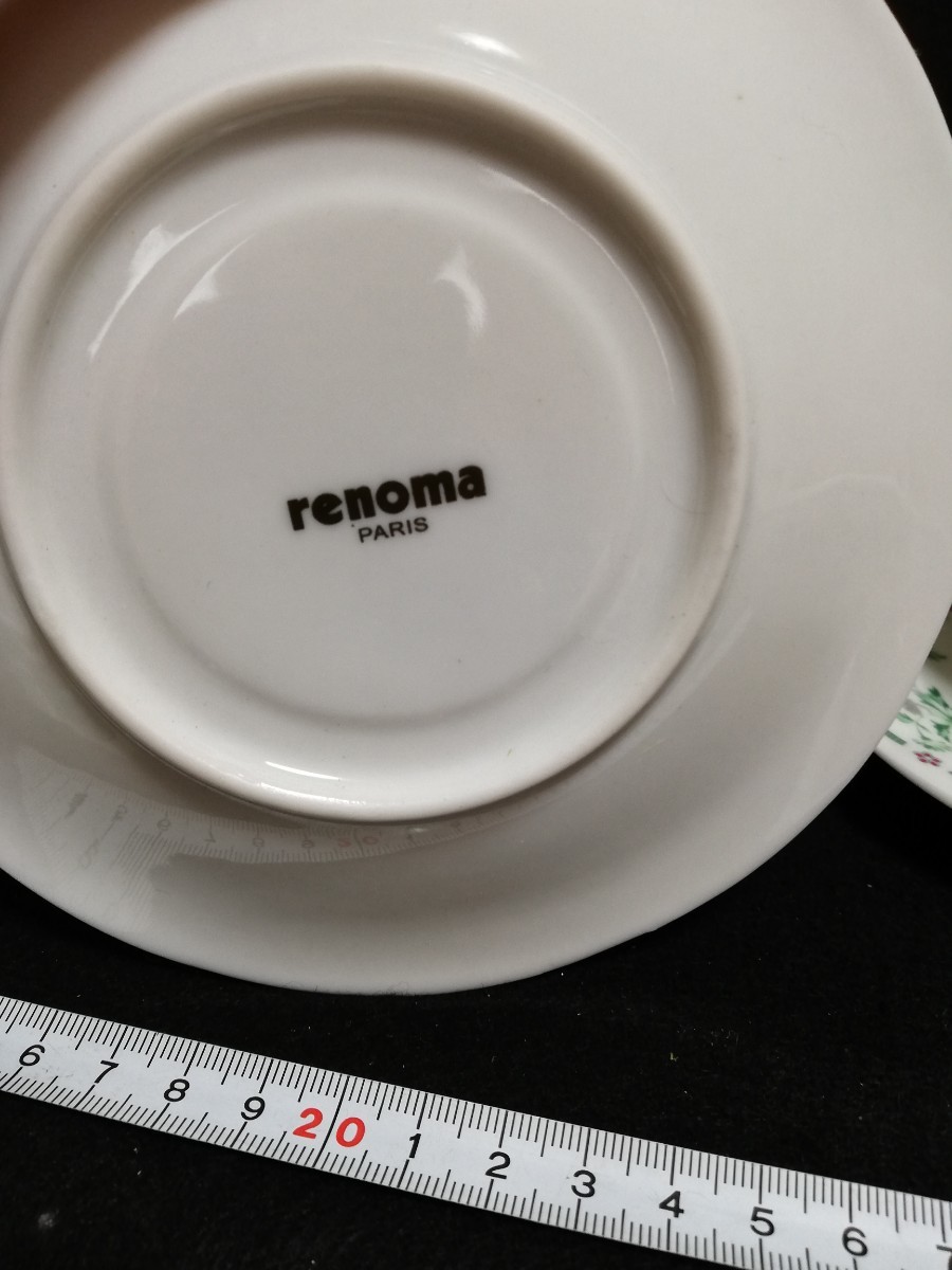 CS12114.【未使用】renoma レノマ　カップ ソーサー　ペア 2客 花柄 洋食器 箱付き/80_画像5