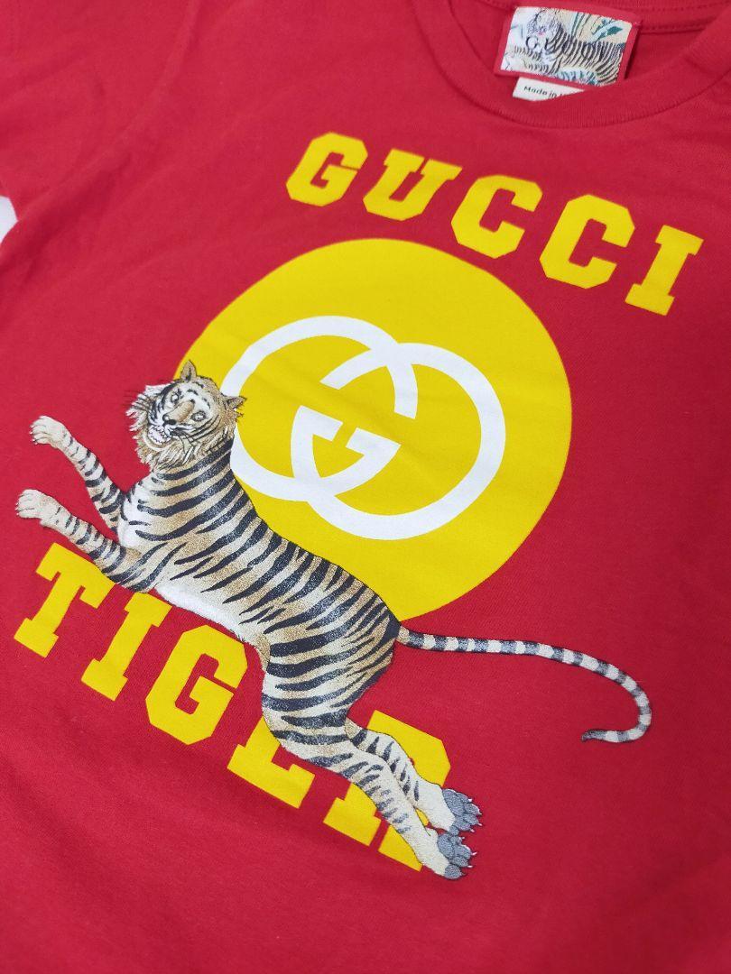 【中古】TK351 GUCCI グッチ キッズ Tシャツ GGロゴ タイガー _画像3