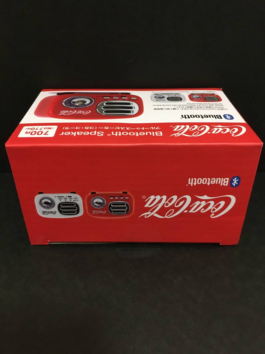 DAISO/ダイソー　Bluetoothスピーカー☆彡　レトロタイプ　コカ・コーラ　ホワイト☆　USB充電コード付　新品未開封品_表面