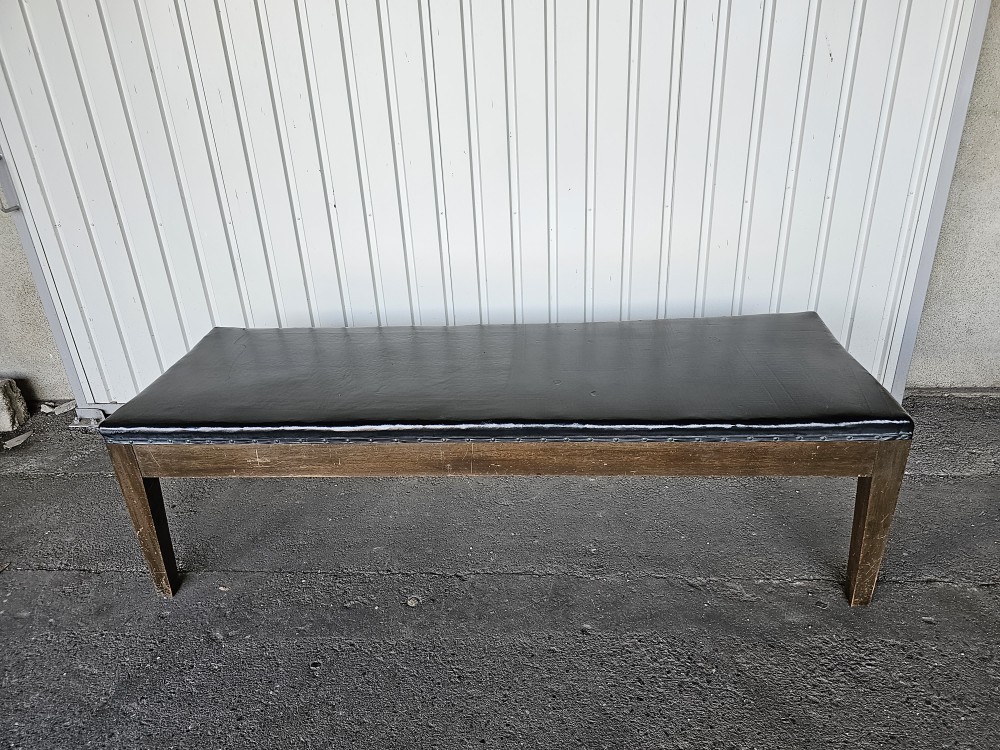 昭和レトロ　アンティーク　ビンテージ木製　診察台マッサージベンチ　施術台　 治療院　 待合イス　整体医院　ek-331