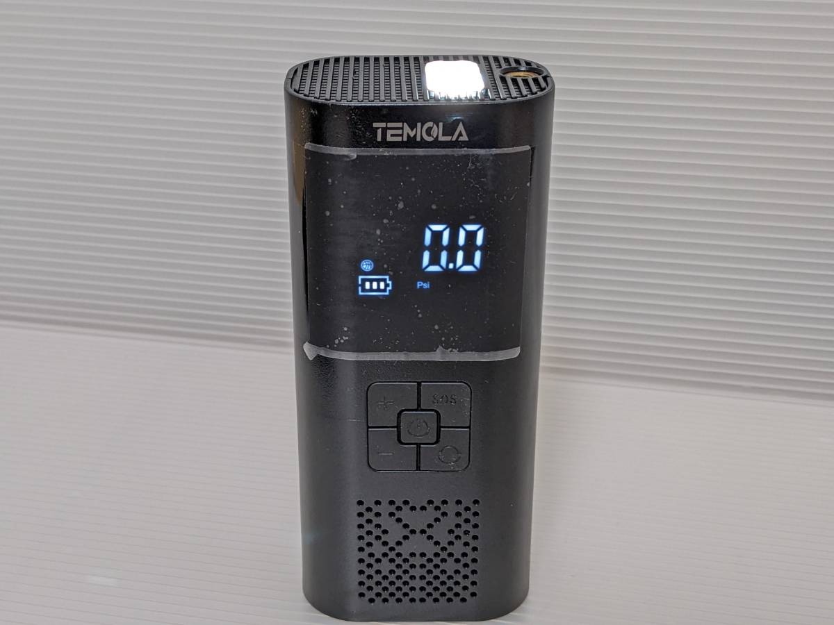 【一円スタート】TEMOLA 電動空気入れ 車 自転車空気入れ 充電式 コードレス ポータブル「1円」IKE01_0808_画像2