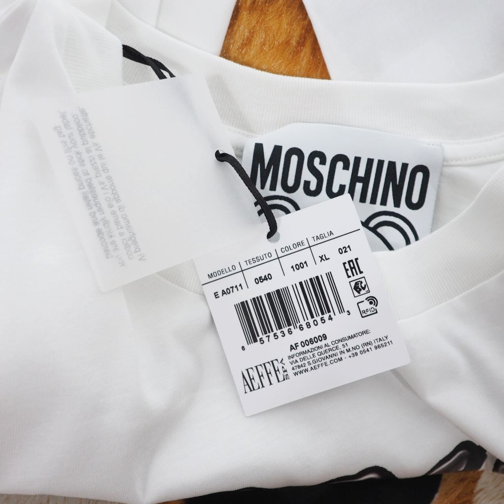 未使用品 モスキーノ MOSCHINO 20SS バッド テディベア プリント Tシャツ カットソー 半袖 XL ホワイト 白 A0711 メンズの画像7
