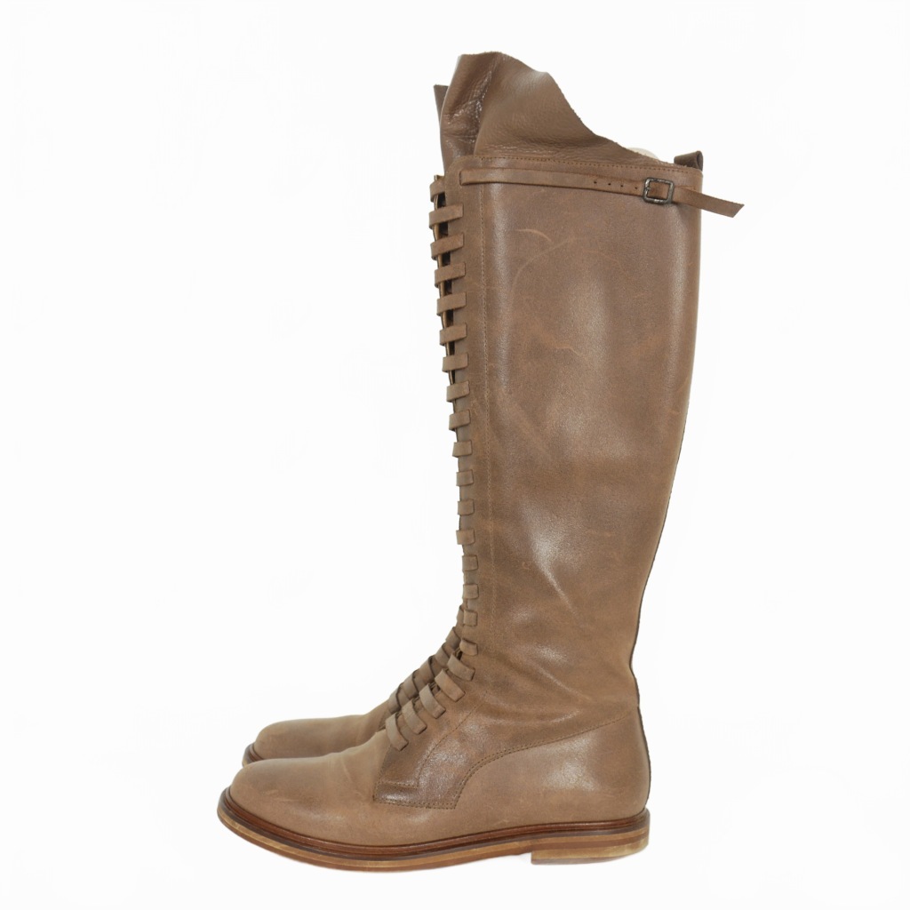  M M Schic s mezzo n Margiela MM6 Maison Margiela гонки выше combat сапоги боковой Zip 37 чай Brown S40WW0201