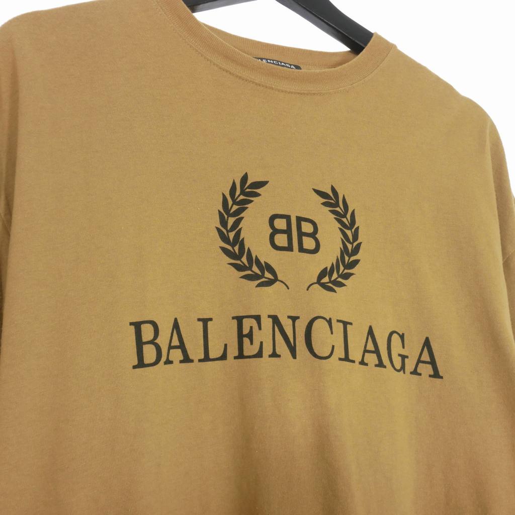 バレンシアガ BALENCIAGA 19AW BBロゴ プリントTシャツ カットソー 半袖 S ベージュ 578139 TEV52 国内正規 メンズ_画像3
