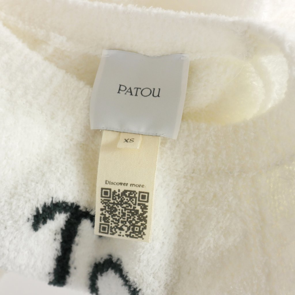 パトゥ PATOU ロゴジャガードニット セーター 半袖 XS ホワイト 白 23S-KN068-8061 国内正規 レディース_画像5