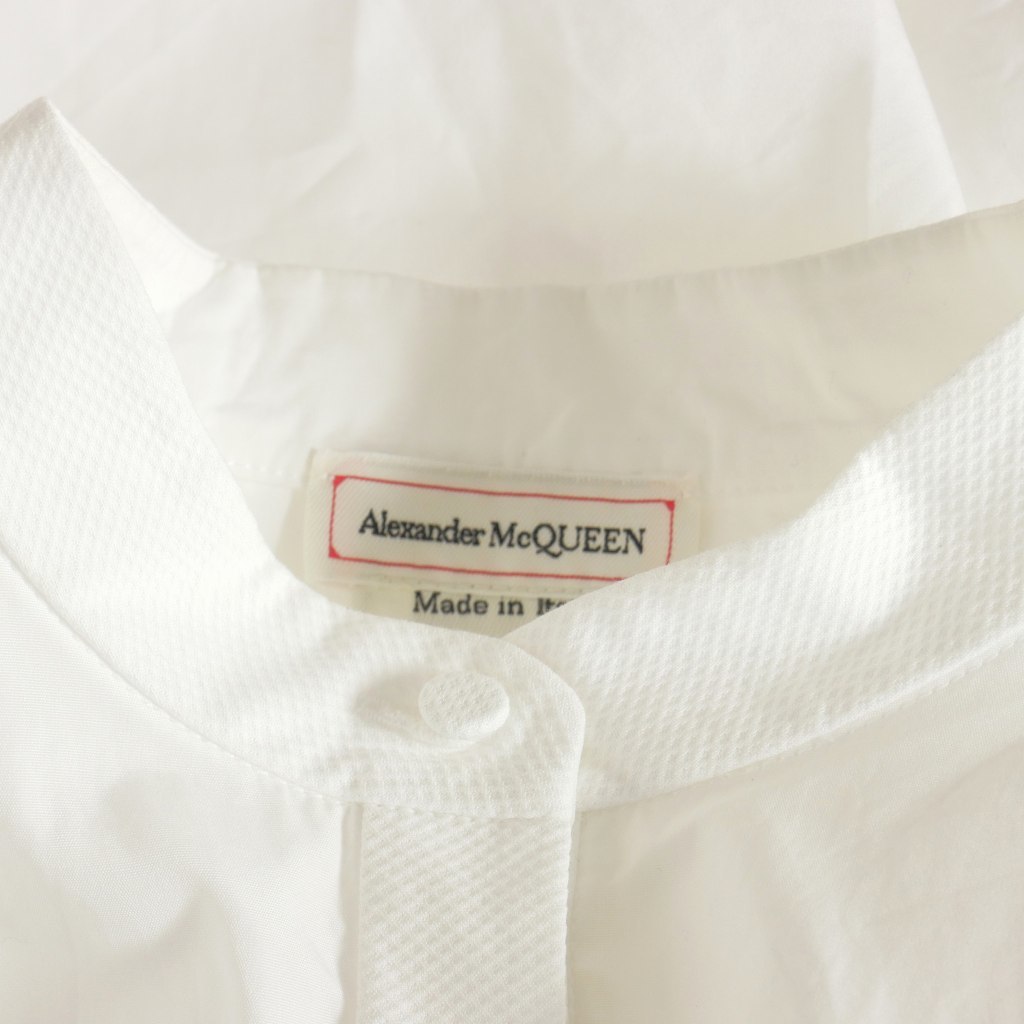 アレキサンダーマックイーン ALEXANDER MCQUEEN バンドカラー プルオーバーシャツ ブラウス 42 ホワイト 白 649831 国内正規 レディース_画像5