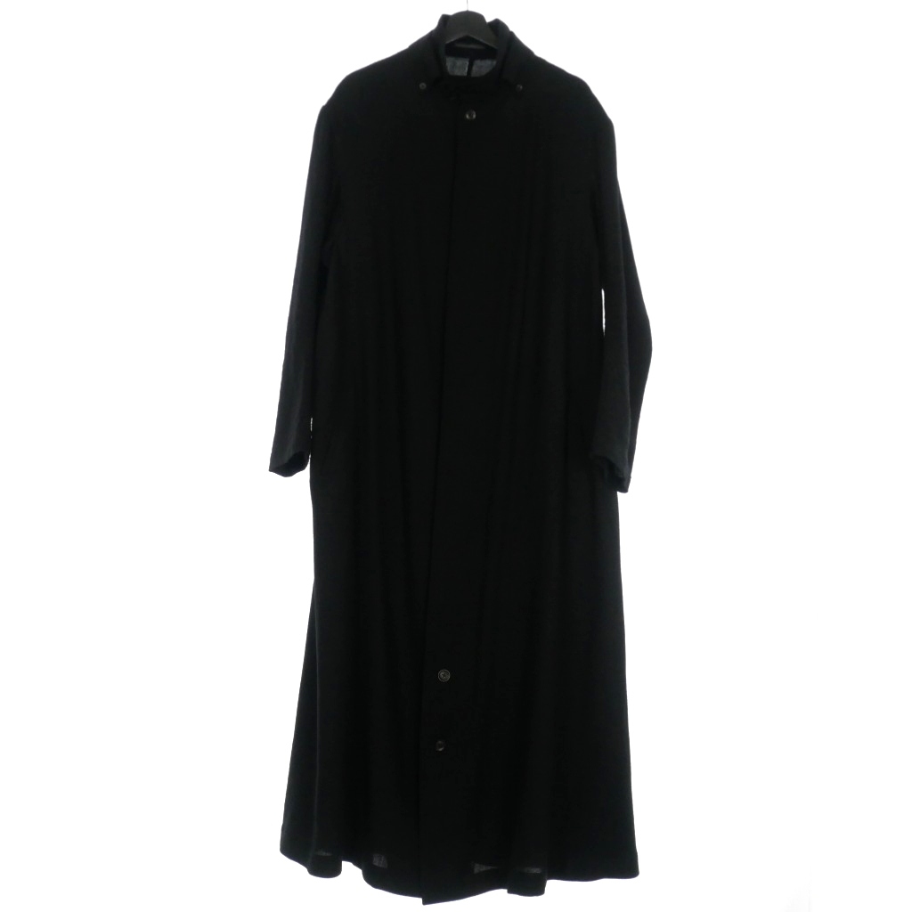  Yohji Yamamoto бассейн Homme YOHJI YAMAMOTO POUR HOMME 18AW Collared Tab Coat Dress Wool Viyella длинный рубашка пальто жакет 3