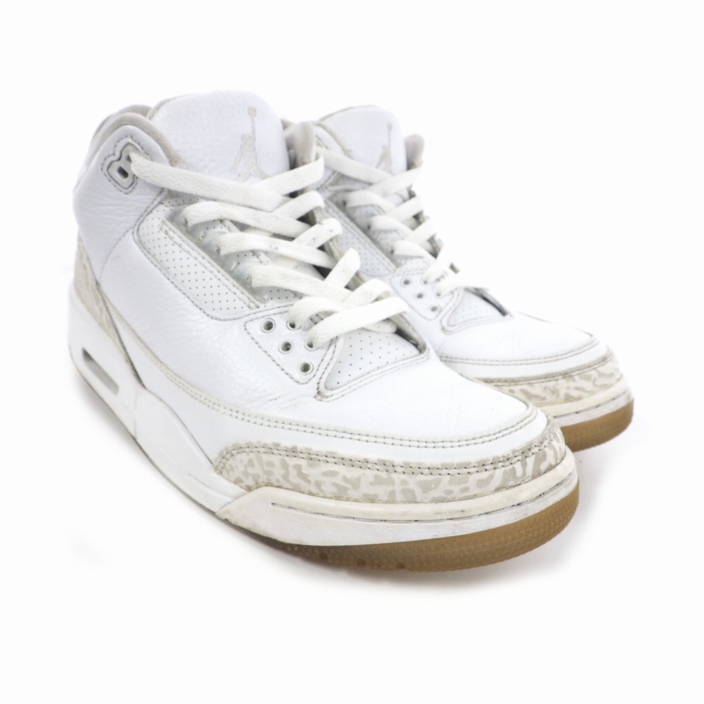 ナイキ NIKE 2018 エアジョーダン3 レトロ ピュア ホワイト Air Jordan 3 Retro Pure White スニーカー 27.5cm 白 ホワイト 136064 111 メ_画像6