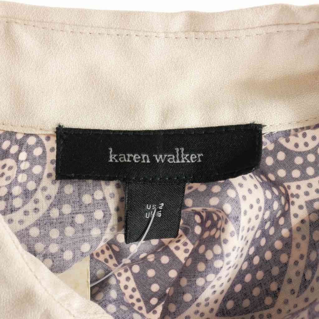 カレンウォーカー KAREN WALKER 総柄 ロングスリーブシャツ ブラウス 長袖 2 パープル 紫 2368KW レディース_画像5