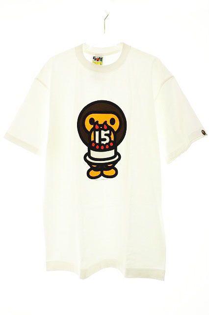 アベイシングエイプ A BATHING APE ベイビーマイロ 15th ケーキ プリント Tシャツ L 1993 / 2009 15周年記念 BOX 特製 ボックス 付き 2312_画像1