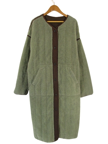  Kei Be efKBF Urban Research пальто длинный длина боа длинный рукав no color двусторонний Brown оттенок зеленого size1 QQQ женский 