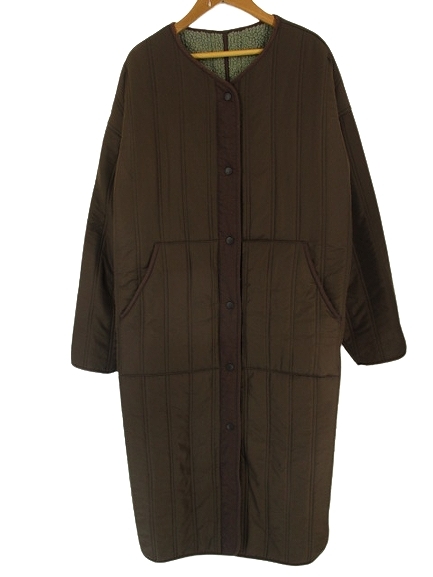  Kei Be efKBF Urban Research пальто длинный длина боа длинный рукав no color двусторонний Brown оттенок зеленого size1 QQQ женский 