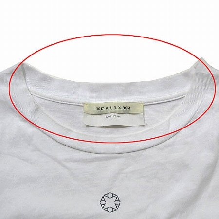 アリクス 1017 ALYX 9SM Tシャツ ロング 半袖 バックプリント ロゴ クルーネック ビッグシルエット 白 ホワイト M ■RF レディース_画像4