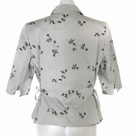  Ungaro UNGARO solo donna jacket casual . minute sleeve botanika lure to print side ribbon flower bo tang re-11 lady's 