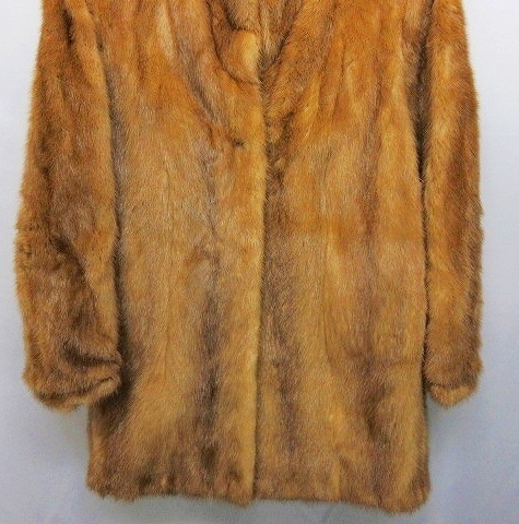 ミンク ファー 毛皮 コート ジャケット ベージュ 11号 M-Lサイズ相当 レディース_画像4