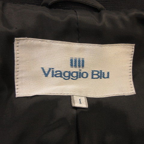 ビアッジョブルー Viaggio Blu ロングコート 長袖 黒 1 *T399 レディース_画像3