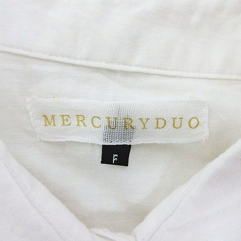 マーキュリーデュオ MERCURYDUO シャツ ブラウス 長袖 ドロップショルダー ドルマンスリーブ 透け感 コットン F ホワイト ※EKM レディース_画像4