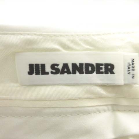 ジルサンダー JIL SANDER 美品 スラックス パンツ ストレッチ ハイウエスト ロールアップ 無地 コットン 34 XS相当 白 ホワイト IBO45 レデの画像5