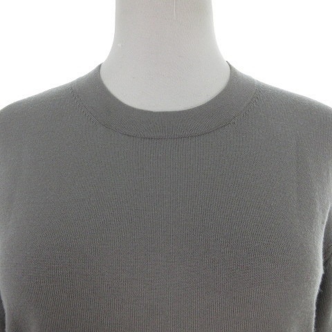  Stunning Lure STUNNING LURE knitted cut and sewn long sleeve crew neck thin wool plain S Great ps/BT lady's 