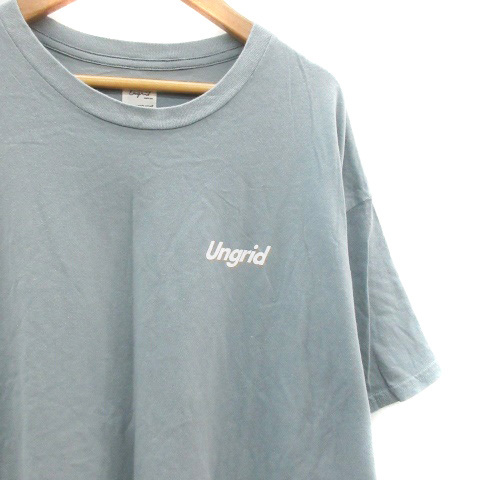 アングリッド UNGRID Tシャツ カットソー 半袖 ラウンドネック プリント オーバーサイズ F ミントグリーン /YM34 レディース_画像4