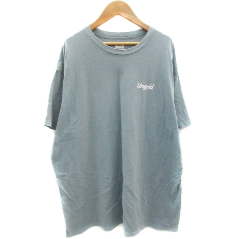 アングリッド UNGRID Tシャツ カットソー 半袖 ラウンドネック プリント オーバーサイズ F ミントグリーン /YM34 レディース_画像1