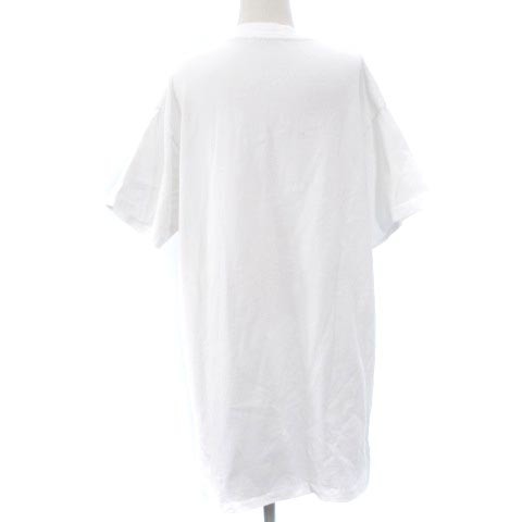 キャラクス CALUX Tシャツ カットソー ロング 半袖 コットン ホワイト 白 ■GY11 レディース_画像3