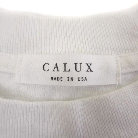 キャラクス CALUX Tシャツ カットソー ロング 半袖 コットン ホワイト 白 ■GY11 レディース_画像7