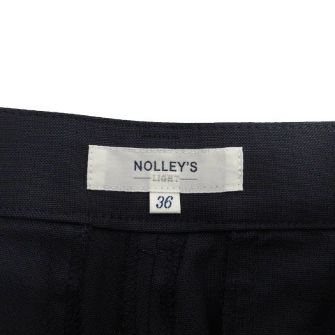 ノーリーズ Nolley's パンツ スラックス スリム リネン混 ネイビー 紺 36 レディース_画像7