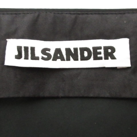 ジルサンダー JIL SANDER 美品 ひざ丈 スカート ラップ 無地 シルク混 34 約Sサイズ 黒 ブラック IBO45 レディース_画像7