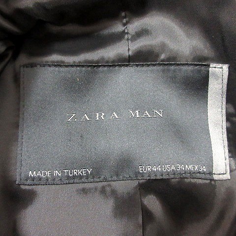  The лама nZARA MAN отложной воротник жакет общий подкладка 44 чёрный черный /MN мужской 