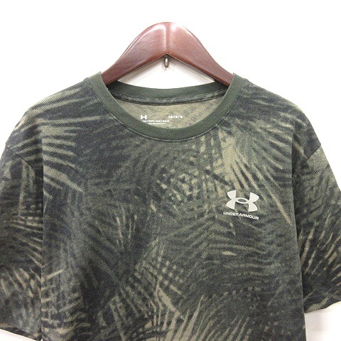 アンダーアーマー UNDER ARMOUR Tシャツ カットソー 半袖 総柄 LG 緑 カーキ /YI メンズ_画像2
