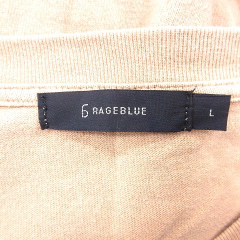 レイジブルー RAGEBLUE カンゴール KANGOL カットソー Tシャツ ラウンドネック 刺繍 半袖 L ベージュ /AU メンズ_画像7