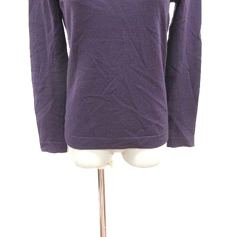  Untitled UNTITLED knitted cut and sewn U neck long sleeve wool 2 purple purple /YK lady's 